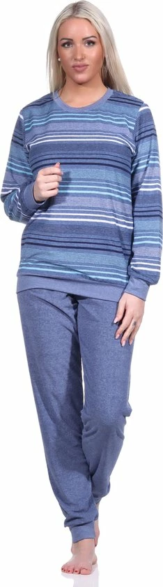 Korting ❤️ Normann Dames Badstof Pyjama 22220193235 - Blauw - L 44/46 ⌛ 3 Korting ❤️ Normann Dames Badstof Pyjama 22220193235 - Blauw - L 44/46 ⌛