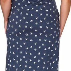 Goedkoop ❤️ Doctor Nap Katoenen Nachthemd Dames | Lang Nachthemd Dames Korte Mouw | Lange Nachtjapon Dames | Nachthemd Dames Volwassenen | Deep Blue TM.4119 XXL 🧨 -Pyjama-s-dames Winkel 254x840