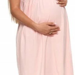 Coupon ❤️ Merkloos Moraj Bevalhemd Voor De Bevalling & Kraamtijd - Licht Roze- Katoen L 💯 -Pyjama-s-dames Winkel 266x840 2