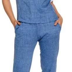 Gloednieuw 🌟 Doctor Nap Katoenen Pyjama Dames Volwassenen | Korte Mouw Lange Broek | Pyama Dames Volwassenen | 👖 Jeans PM.4204 M 😍 -Pyjama-s-dames Winkel 289x840