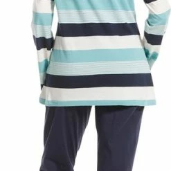 Nieuw 🎉 Pastunette - Blue Stripes - Pyjamaset - Turquoise/Blauw - Maat 38 👏 -Pyjama-s-dames Winkel 307x840 5