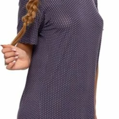 Flash-uitverkoop 😉 Merkloos Moraj Nachthemd Met Een Modieus Patroon Kleine Hartjes - Viscose Paars XL ⌛