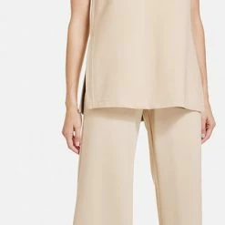 Promo 🥰 TAIFUN Dames Wijde 7/8-broek Van Jersey ECOVERO™ Clay-48 ✔️ -Pyjama-s-dames Winkel 318x840 4