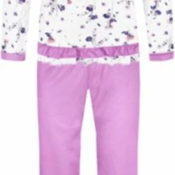 Uitgang 😀 Merkloos Dames Pyjamaset Met Bloemenprint XXL 44-46 Wit/roze 💯