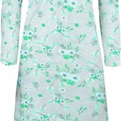 Beste deal 🔔 Dames Nachthemd Fine 👩 Woman Gevoerd Gebloemd Groen L 👍