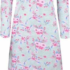 Groothandel 🔥 Dames Nachthemd Fine 👩 Woman Gevoerd Gebloemd Roze XL ✔️
