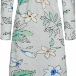 Coupon 🛒 Merkloos Dames Gevoerde Nachthemd 6986 130CM 180GSM Lange Mouw M Grijs/groen 👍