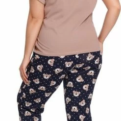 Promo 🎁 Doctor Nap Katoenen Pyjama Dames Volwassenen | Korte Mouw Lange Broek | Pyama Dames Volwassenen | Bears Beige PM.9910 L ⭐ -Pyjama-s-dames Winkel 360x840 1