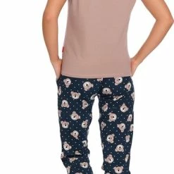 Promo 🎁 Doctor Nap Katoenen Pyjama Dames Volwassenen | Korte Mouw Lange Broek | Pyama Dames Volwassenen | Bears Beige PM.9910 L ⭐ -Pyjama-s-dames Winkel 379x840 1