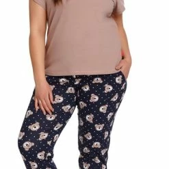 Promo 🎁 Doctor Nap Katoenen Pyjama Dames Volwassenen | Korte Mouw Lange Broek | Pyama Dames Volwassenen | Bears Beige PM.9910 L ⭐ -Pyjama-s-dames Winkel 391x840 3