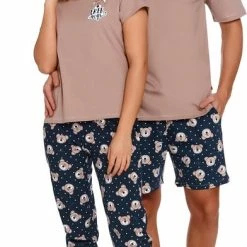 Promo 🎁 Doctor Nap Katoenen Pyjama Dames Volwassenen | Korte Mouw Lange Broek | Pyama Dames Volwassenen | Bears Beige PM.9910 L ⭐ -Pyjama-s-dames Winkel 392x840 1