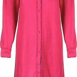 Begroting ⌛ Tenderness Dames Nachthemd Donker Roze Maten: L 🔔