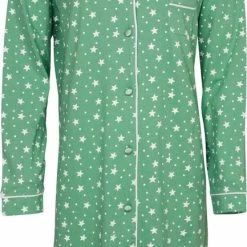Promo 🥰 Tenderness Doorknoop Dames Nachthemd Groen TENGD1113B - Maten: XL 😉