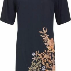 Hete verkoop 🌟 ESSENZA Caro Imogen Nachthemd Korte Mouw Nightblue - XL 😀