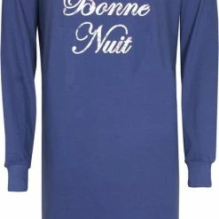 Uitgang 🎉 Tenderness Dames Nachthemd Blauw TENGD2012A - Maten: 3XL 🥰