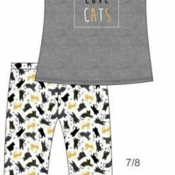 Korting ✔️ Cornette Katoenen Pyjama Dames Volwassenen | Korte Mouw Korte & 7/8 Lange Broek | Pyama Dames Volwassenen | Love Cats 497/196 S 😉 -Pyjama-s-dames Winkel 447x840 2