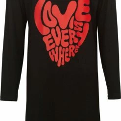 Goedkoop ⌛ Temptation Dames Bigshirt Zwart TPNGD2111A - Maten: M ⌛