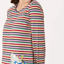 Nieuw 🥰 Woody Slaapkleed Meisjes/dames - Multicolor Gestreept - Schaap - 222-1-POL-S/921 - Maat S 🥰 -Pyjama-s-dames Winkel 471x840 6