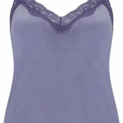 Kopen ✔️ Hunkemöller Dames Nachtmode Cami Velours Lace - Blauw - Maat XS 🧨 -Pyjama-s-dames Winkel 477x840
