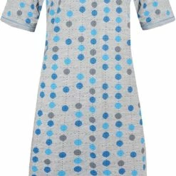 Flash-uitverkoop 🤩 Dames Nachthemd Fine 👩 Woman Rondjes Motief Blauw XXXL 😉