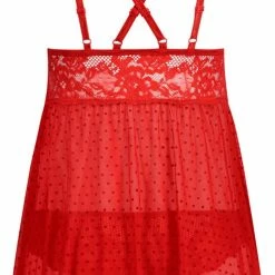 Uitgang 🤩 Hunkemöller Dames Nachtmode Babydoll Beatriz - Rood - Maat XS 👍 -Pyjama-s-dames Winkel 496x840
