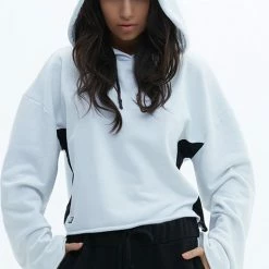 Aanbiedingen โจ SCR. Nisha - Hoodie Dames - Crop Top Hoodie - Wit - Maat L โค๏ธ
