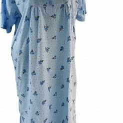 Hete verkoop ๐ Merkloos Dames Katoenen Nachthemd Korte Mouw M Blauw ๐งจ
