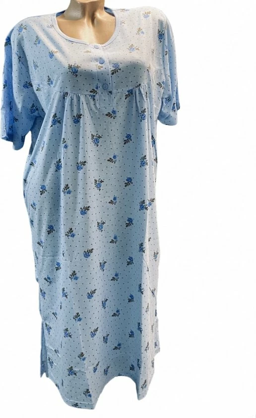 Hete verkoop π Merkloos Dames Katoenen Nachthemd Korte Mouw M Blauw 𧨠3 Hete verkoop π Merkloos Dames Katoenen Nachthemd Korte Mouw M Blauw π§¨