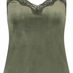 Top 10 ๐ Hunkemöller Dames Nachtmode Cami Velours Lace - Groen - Maat 2XS ๐