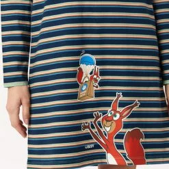 Goedkoopste 🎁 Woody Slaapkleed Meisjes/dames - Multicolor Gestreept - Eekhoorn - 222-1-POL-S/911 - Maat S 🤩 -Pyjama-s-dames Winkel 526x840 4
