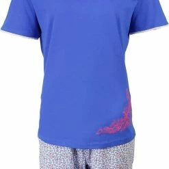Beste deal ๐ฅ Tenderness Dames Shortama Blauw Met Print TESAD1609B - Maten: S ๐