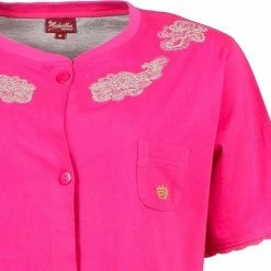 Goedkoopste 😍 Medaillon Dames Nachthemd Roze Doorknoop Model MENGD1606A Maten: XL 🥰 -Pyjama-s-dames Winkel 550x427