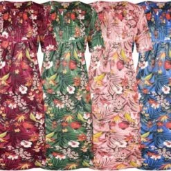 Promo 👍 Merkloos Dames Nachthemd Korte Mouwen Met Bloemen L Roze 🔥 -Pyjama-s-dames Winkel 550x428