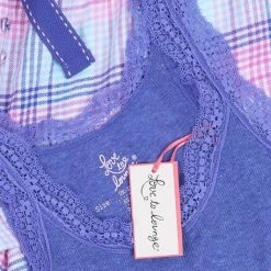 Beste deal 😀 Produkt Lila Geruite Pyjama MAAT M ⌛ -Pyjama-s-dames Winkel 550x457