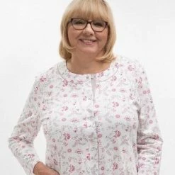 Goedkoop ✨ Merkloos Martel Maria Dames Pyjama - Lange Mouwen- Wit/beige- 100 % Katoen 4XL 👏 -Pyjama-s-dames Winkel 550x598