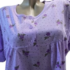 Hete verkoop 🎉 Merkloos Dames Katoenen Nachthemd Korte Mouw M Paars 🧨 -Pyjama-s-dames Winkel 550x650 2