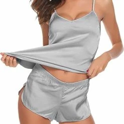 Aanbiedingen 🔔 Merkloos Pyjama Set - V Neck Halter Top Met Shorts - Zwart - Large 🎁 -Pyjama-s-dames Winkel 550x653