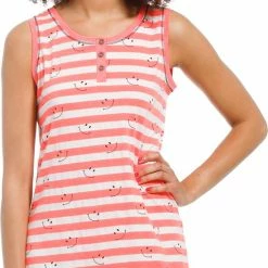 Promo 🔥 Rebelle - Smile - Nachthemd - Roze/Wit - Maat 40 🛒 -Pyjama-s-dames Winkel 550x682