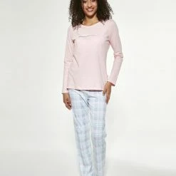 Goedkoopste 🛒 Cornette Katoenen Pyjama Dames Volwassenen | Lange Mouw Lange Broek | Winter Pyama Dames Volwassenen | Let Me Sleep 2 655/287 L ✔️ -Pyjama-s-dames Winkel 550x687