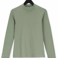 Uitgang ⭐ Xavah Rib-top-lange-mouw-kaki-groen 🎁