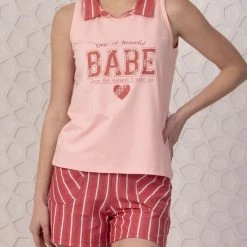 Korting 🌟 VANILLA - Babe Dames Pyjama - Pyjamasets - Egyptisch Katoen - PJ8902 - Lichtroze - XL 🎉 -Pyjama-s-dames Winkel 550x694 1