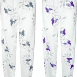 Flash-uitverkoop ⭐ Merkloos Dames Pyjamabroek 2 Stuks Met Bloemenprint En Kant XL 42-44 😍