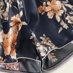 Begroting ✔️ Merkloos Vrouwen Pyjamaset Van 4, Satijn, Donker Blauw, Maat XL(42) 🔥 -Pyjama-s-dames Winkel 550x726