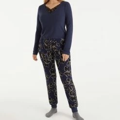 Korting ✨ Promise - Pyjama Set Goodness - Maat XL - Blauw - Maat XL - Blauw - Dames 🤩 -Pyjama-s-dames Winkel 550x760 1