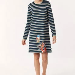 Goedkoopste 🎁 Woody Slaapkleed Meisjes/dames - Multicolor Gestreept - Eekhoorn - 222-1-POL-S/911 - Maat S 🤩 -Pyjama-s-dames Winkel 550x767 2