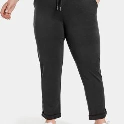 Beste deal ⭐ SAMOON Dames Broek In Joggingstijl Black-54 🤩