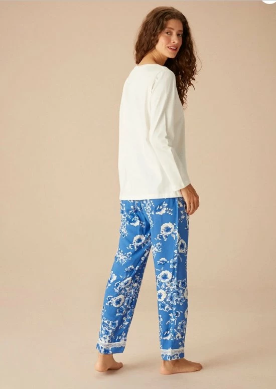 Hete verkoop π Merkloos Suwen- Dames Pyjama Set - Homewear -Satijn Blauw/Wit Maat L β€οΈ 5 Hete verkoop π Merkloos Suwen- Dames Pyjama Set - Homewear -Satijn Blauw/Wit Maat L β€οΈ - Afbeelding 3