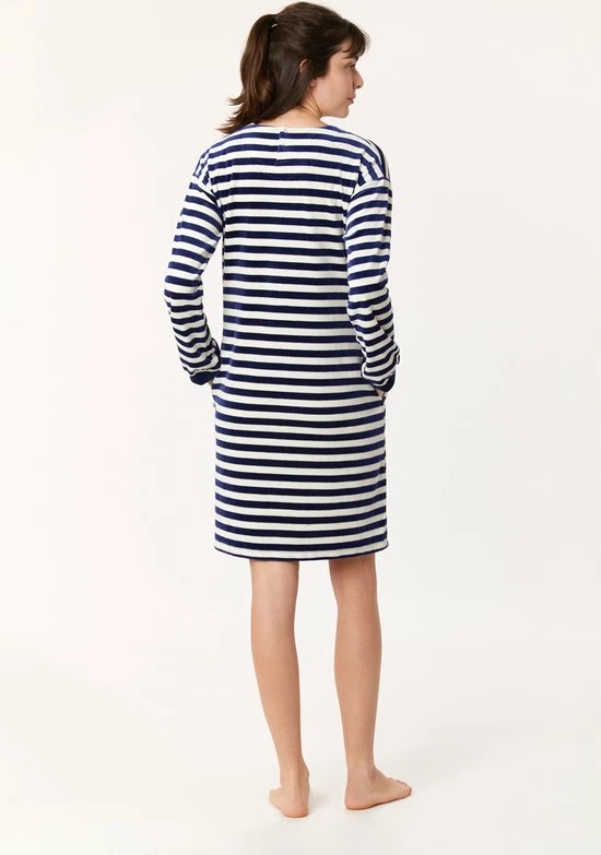 Korting 😉 Woody Slaapkleed Velours Meisjes/dames - Donkerblauw-wit Gestreept - Schaap - 222-1-NIL-V/928 - Maat S 👏 10 Korting 😉 Woody Slaapkleed Velours Meisjes/dames - Donkerblauw-wit Gestreept - Schaap - 222-1-NIL-V/928 - Maat S 👏 - Afbeelding 8