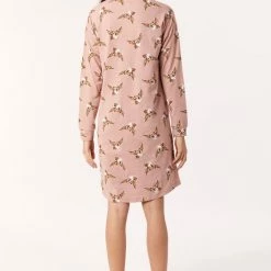 Goedkoop 👏 Woody Slaapkleed Meisjes/dames - Oudroze Met Uil All-over Print - Uil - 222-1-DZF-Z/932 - Maat L 🛒 -Pyjama-s-dames Winkel 550x790