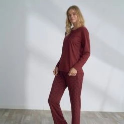 Groothandel 👏 Pijadore - Grote Maten Dames Pyjama Set, Lange Mouwen - 2XL 🎉 -Pyjama-s-dames Winkel 550x794 39